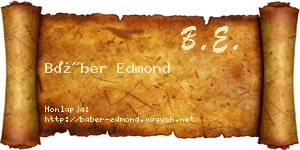 Báber Edmond névjegykártya
